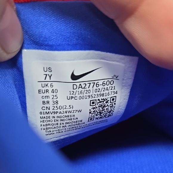 Nike bright crimson racer blue size 7Y DA2776-600 - Picture 6 of 6